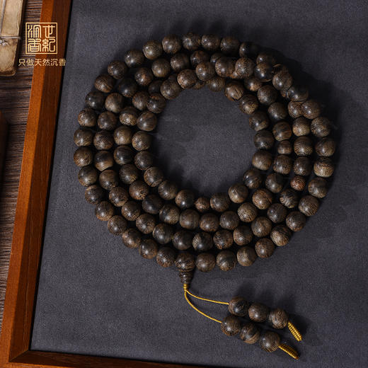 天然文莱沉香佛珠  九分沉 11.3mm*108颗 73.2克 SP12331 商品图0