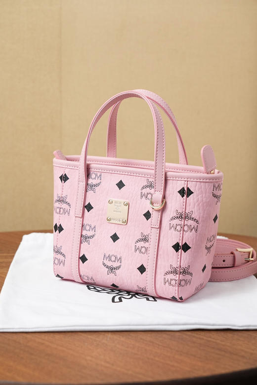 秋冬特惠💰760 原单MCM 原厂皮 新款菜篮子MWPFSMT03PZ001 新粉色 商品图4
