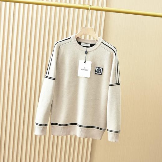 蒙口2025秋冬季男士加绒加厚纯色圆领针织毛衣 商品图4