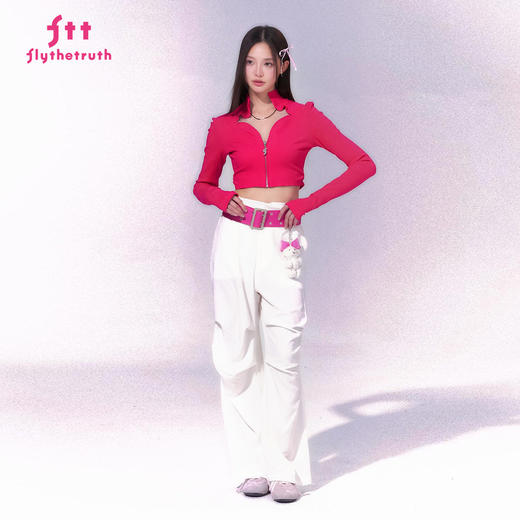 FTT FlyTheTruth『冰山独白』 堆叠褶皱感伞兵工装裤女秋休闲裤子 商品图1