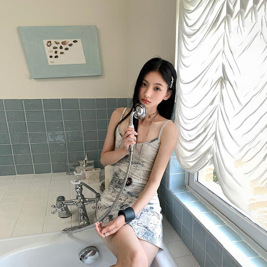 FTT FlyTheTruth『软核甜心』 纯欲吊带连衣裙夏季扎染高弹包臀裙 商品图2