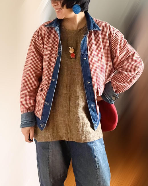 女款双面穿牛仔外套la 商品图5