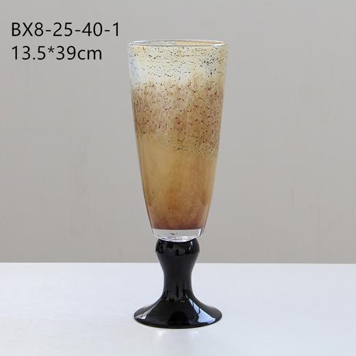 碧轩彩色肌理高脚琉璃花瓶法式复古风灯氛围感高级艺术花器插花瓶 商品图5