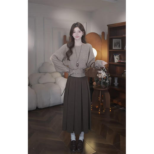 鹿向南【恋爱初至】秋冬新款韩系简约慵懒气质感原创毛衣套装女 商品图1