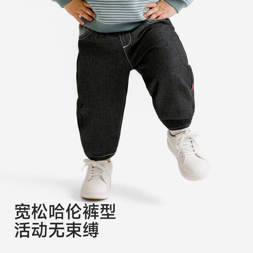 【商场同款】英氏儿童裤子男童长裤春夏黑色牛仔裤百搭新款休闲裤 商品图1