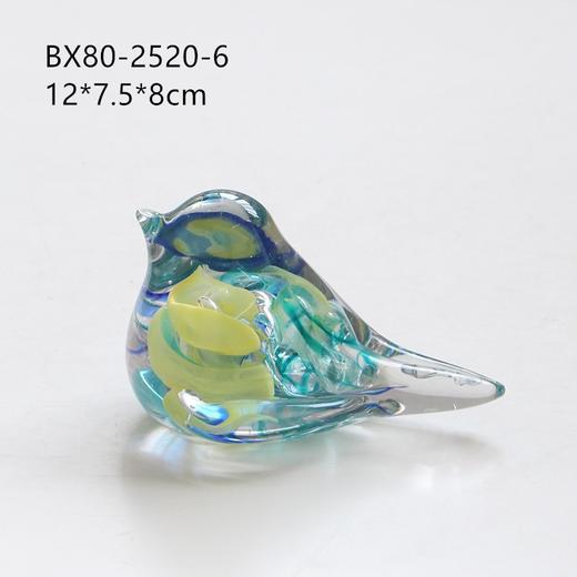 吹制彩色琉璃小鸟摆件台面玻璃装饰品结婚乔迁毕业礼品样板房陈设 商品图6