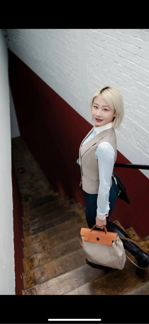 爱马仕 herbag31 帆布拼皮 米白拼粽 斜挎包 商品图2