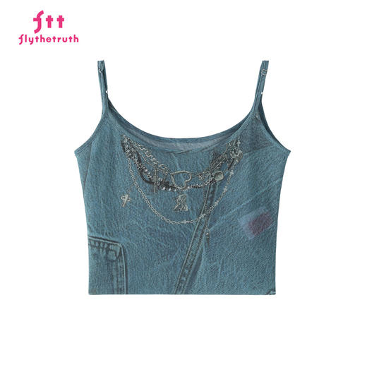 FTT FlyTheTruth『伊甸园』 设计感两穿吊带背心女夏小众双层上衣 商品图3