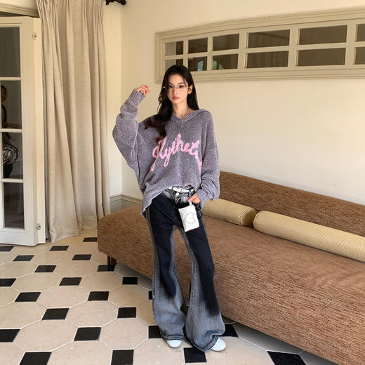 FTT FlyTheTruth『奥利奥甜心』 微喇晕染牛仔裤秋季复古做旧长裤 商品图0