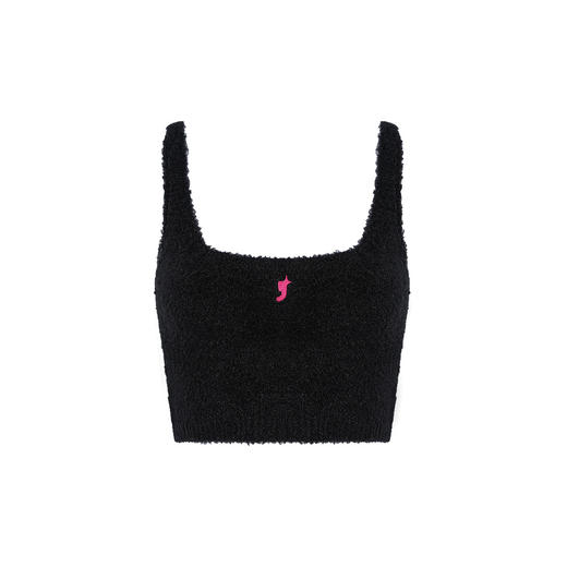 FTT FlyTheTruth『雾·欲』 黑色毛绒吊带背心女冬季美背百搭上衣 商品图3