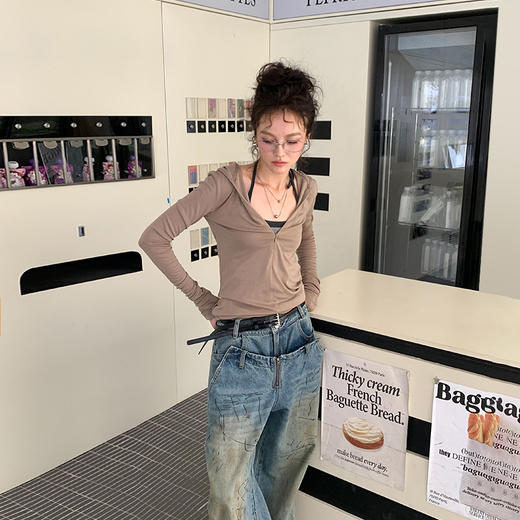 FTT FlyTheTruth『即兴随笔』 复古涂鸦牛仔裤女秋季宽松阔腿裤子 商品图1