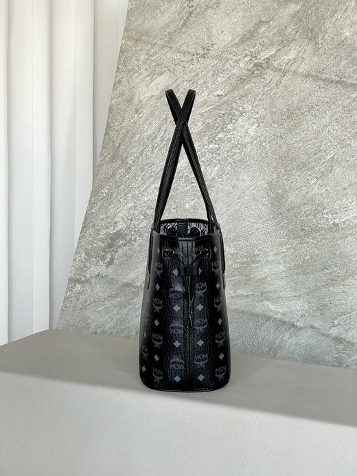 秋冬特惠💰850 原单MCM 原厂皮 小号双面购物袋子母包MWPPDSLR04CO001 经典黑色 商品图4