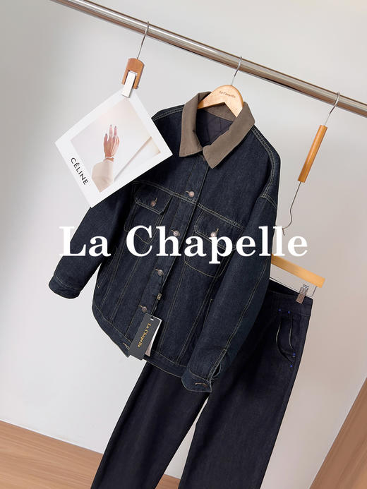 专柜实拍【牛仔夹棉外套】拉夏贝尔/La Chapelle重磅高品质 机洗不跑团！复古撞色灯芯绒保暖棉衣 商品图5