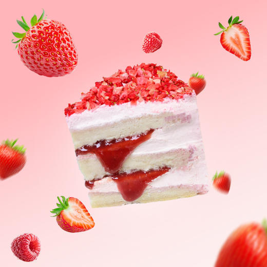 本草芳华草莓蛋糕 商品图3