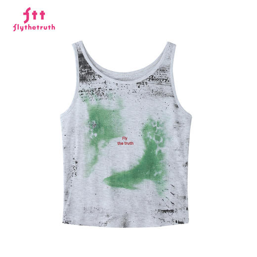 FTT FlyTheTruth『优雅苔藓』Y2K复古印花辣妹吊带背心女夏季上衣 商品图3