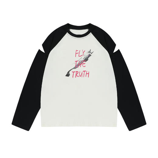FTT FlyTheTruth『摇摇欲坠』美式长袖上衣女秋新款宽松打底衫T恤 商品图3