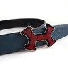 【98新】Hermes爱马仕蓝黑拼色珐琅扣H双面腰带中性款151225NJS36 商品缩略图1