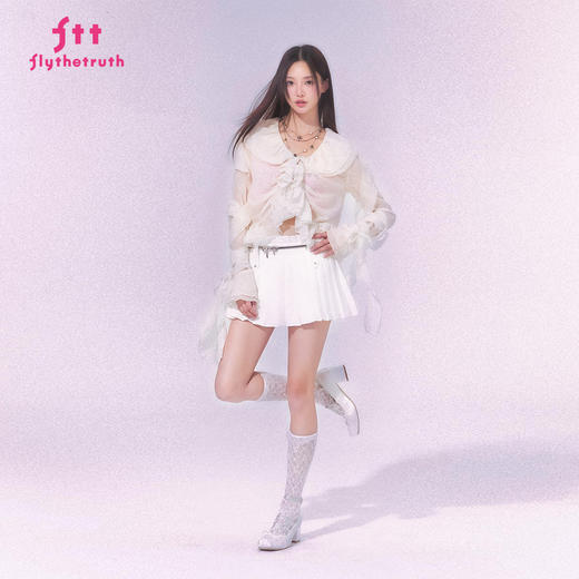 FTT FlyTheTruth『浪漫缓存』 欧若风荷叶边外套女夏飘带开衫上衣 商品图1