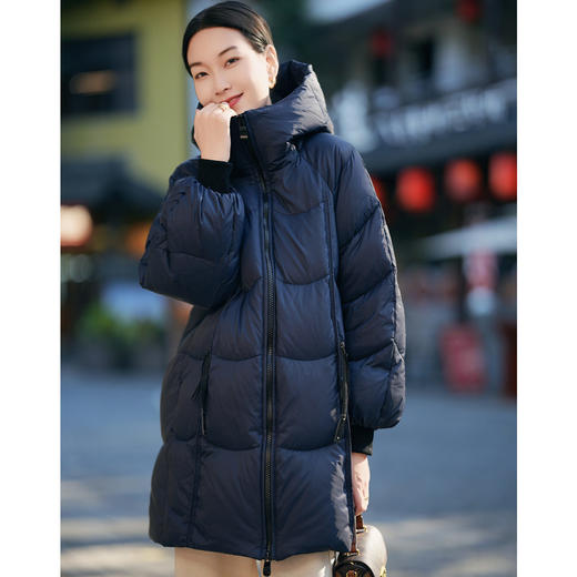 「高货kbnq」全新升级【铂金会员882/天猫1189/差价307】(11123)洛诗琳显瘦连帽羽绒服2025冬季加厚百搭中长保暖外套kbnq女 商品图3