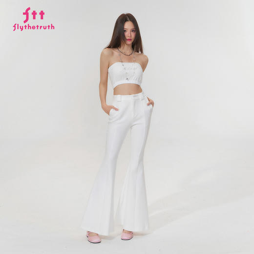 FTT FlyTheTruth『行走荷尔蒙』 辣妹烫钻抹胸女秋无肩带无袖上衣 商品图0