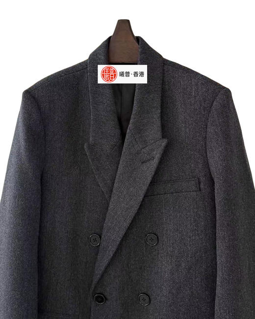 女款双排扣长款羊毛大衣hu024 商品图2