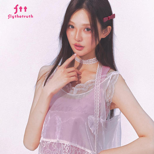 FTT Flythetruth『夏日预告』 甜酷辣妹蕾丝吊带背心夏季外穿罩衫 商品图3