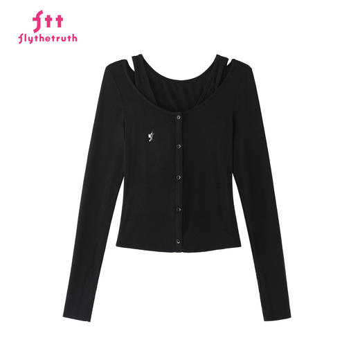 FTT FlyTheTruth『温柔猎手』设计感两穿长袖T恤女秋2025新款上衣 商品图3