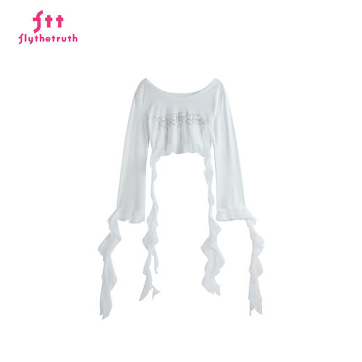 FTT FlyTheTruth『心动加速』哥特风热辣长袖T恤女秋小众飘带上衣 商品图3