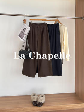 专柜实拍【又韩又松弛】拉夏贝尔/La Chapelle走路带风~韩系百搭简约直筒休闲裤宽松有型垂感阔腿裤★