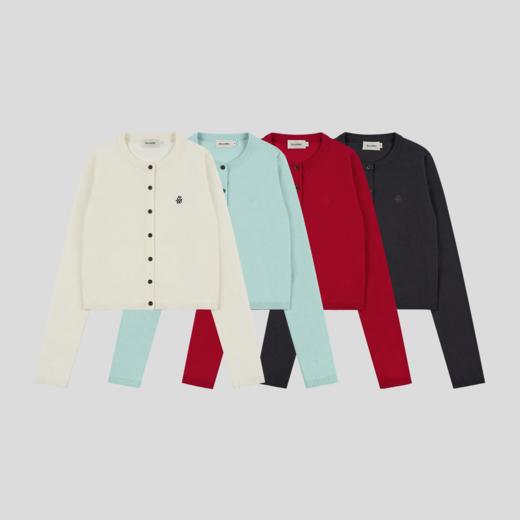 GOODBAI新款刺绣logo圆领修身时尚针织开衫上衣女 商品图1