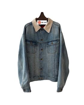 女款丝绒领牛仔外套la021