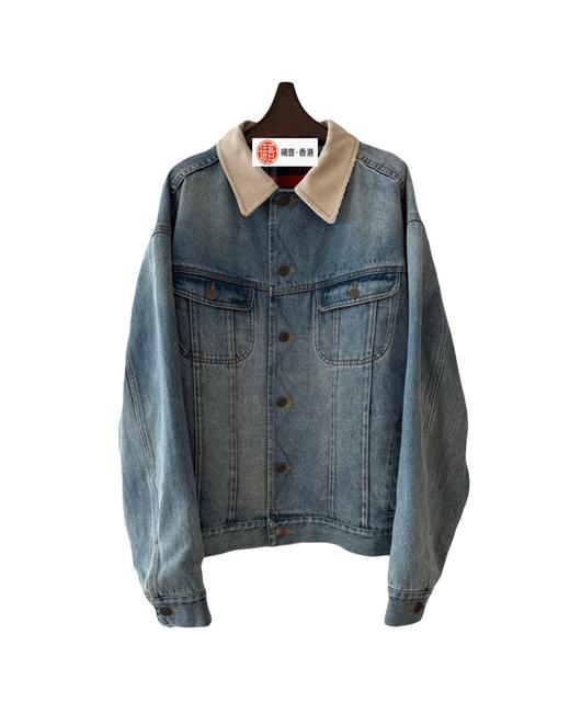 女款丝绒领牛仔外套la021 商品图0