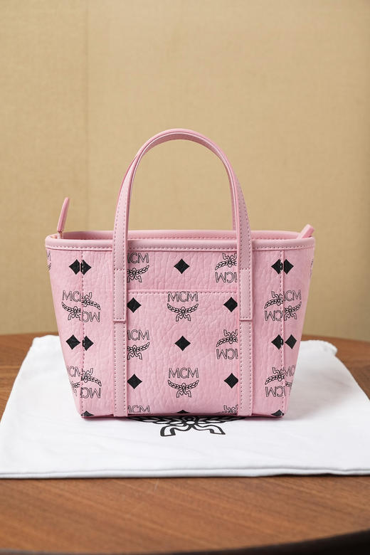 秋冬特惠💰760 原单MCM 原厂皮 新款菜篮子MWPFSMT03PZ001 新粉色 商品图2