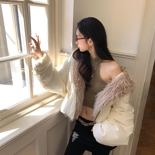 FTT FlyTheTruth『莓果宣言』 气质毛领短款羽绒服女冬保暖面包服 商品图1