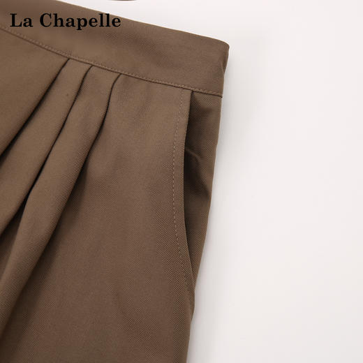 天猫同步【好品质超模质感】拉夏贝尔/La Chapelle立体捏褶高腰显瘦A字长款半身裙~垂感不易皱 商品图2
