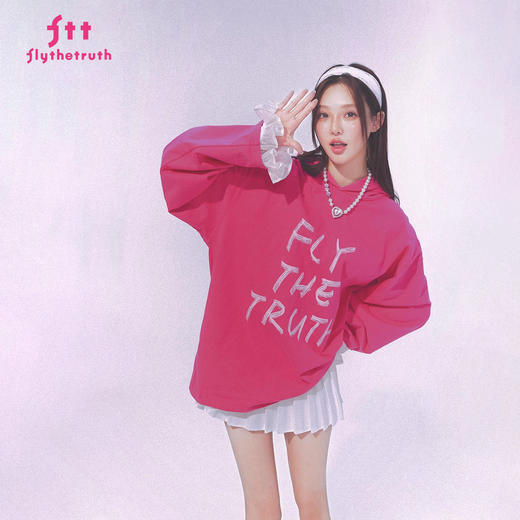 FTT FlyTheTruth『微醺梅子酒』设计感网纱拼接连衣裙女秋T恤裙子 商品图2