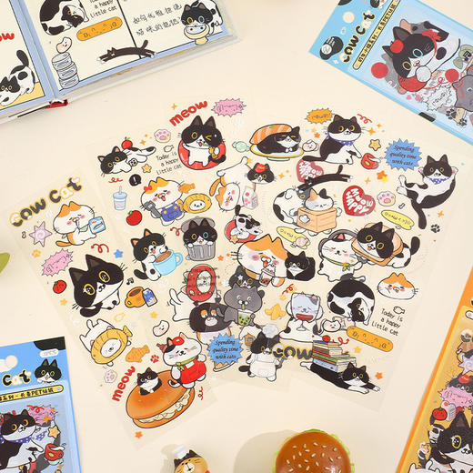 奶牛小猫系列长条卡通贴纸-纪念日百货门店同款168893877 商品图0