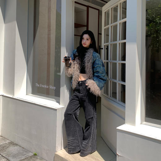 FTT FlyTheTruth『甜心刀锋』 微喇牛仔裤女2025新款做旧褶皱裤子 商品图3