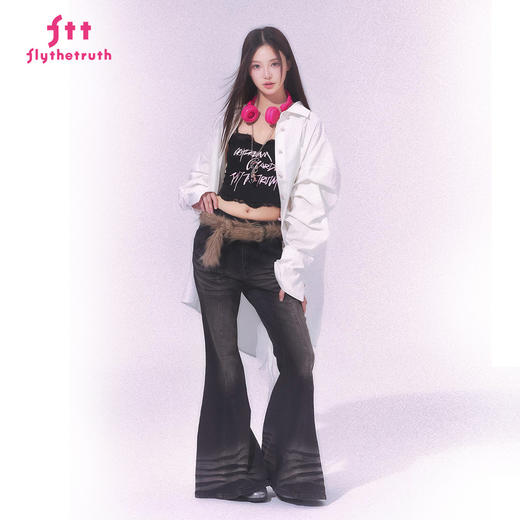 FTT FlyTheTruth『失落山泉』 极简风衬衫女秋设计感飘带宽松外套 商品图3