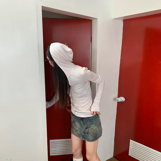 FTT FlyTheTruth『原野微风』韩里韩气连帽长袖T恤女秋薄款打底衫 商品图2