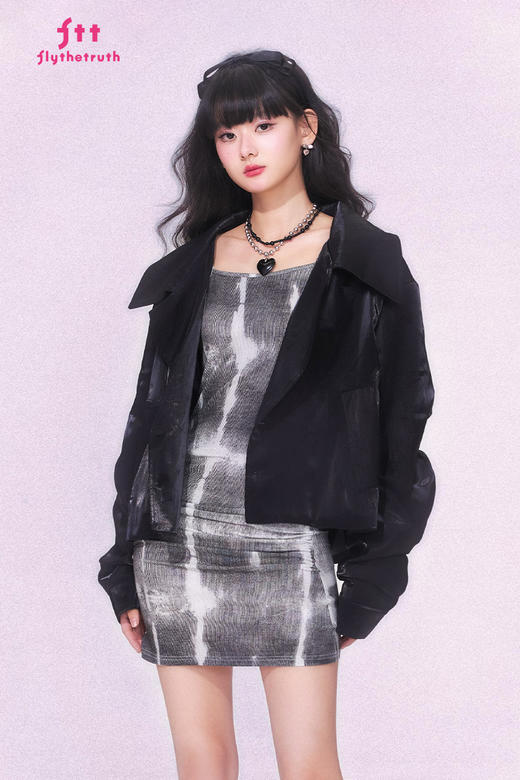 FTT FlyTheTruth『率性姿态』 法式复古印花外套女款秋高级感上衣 商品图5