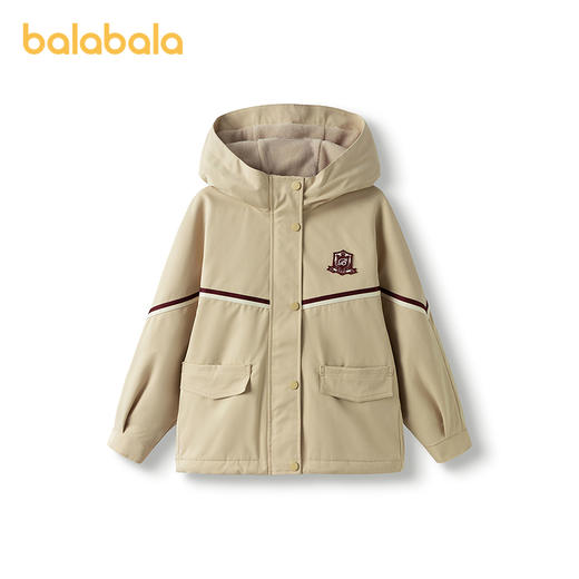 巴拉巴拉童装女童外套儿童上衣春装加绒连帽便服时尚宽松学院风 商品图4