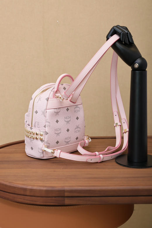 秋冬特惠💰800 原单MCM 原厂皮 轻雾粉X-Mini背包MMK6SVE92CO001 老花满印 商品图1