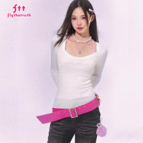 FTT FlyTheTruth『贩卖曲线』简约正肩长袖T恤女秋内搭修身打底衫