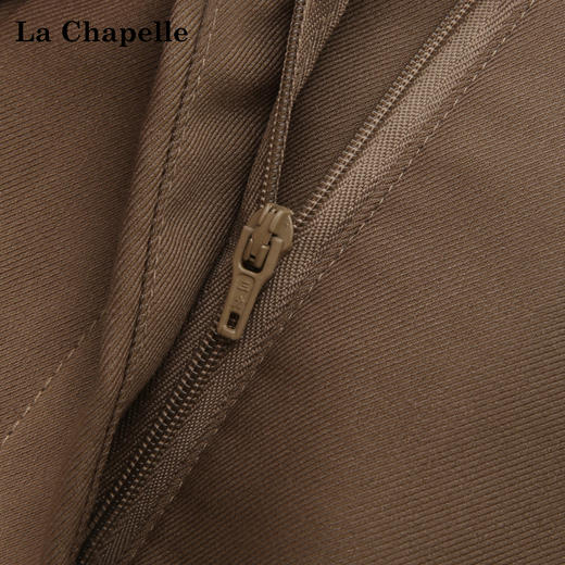 天猫同步【好品质超模质感】拉夏贝尔/La Chapelle立体捏褶高腰显瘦A字长款半身裙~垂感不易皱 商品图4