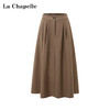 天猫同步【好品质超模质感】拉夏贝尔/La Chapelle立体捏褶高腰显瘦A字长款半身裙~垂感不易皱 商品缩略图0
