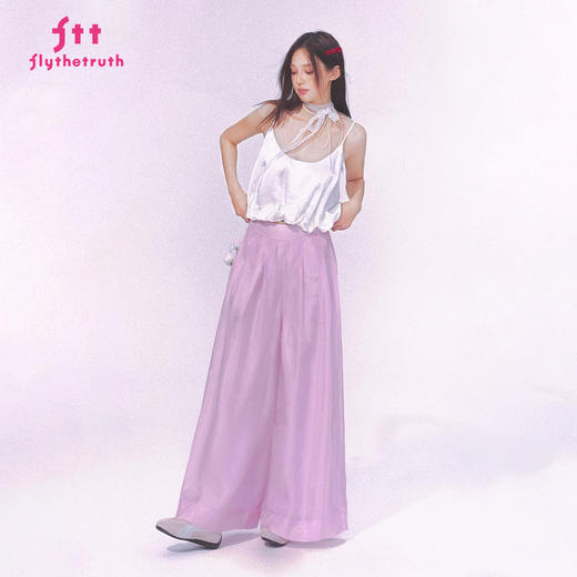 FTT FlyTheTruth『夏蝉语冰』 法式高腰双层阔腿裤女秋宽松休闲裤 商品图2