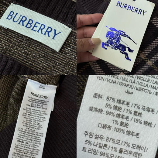 BURBERRY
【男女同款】格纹羊毛羊绒针织套头毛衣 商品图7