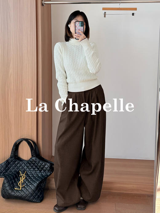 专柜实拍【又韩又松弛】拉夏贝尔/La Chapelle走路带风~韩系百搭简约直筒休闲裤宽松有型垂感阔腿裤★ 商品图5