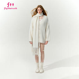 FTT FlyTheTruth『晨曦暖阳』 软糯羊驼毛针织开衫外套女围巾套装